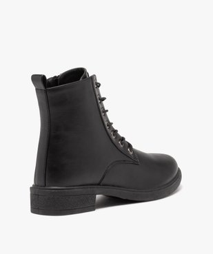 Boots femme unies style rangers à zip vue4 - GEMO (CASUAL) - GEMO