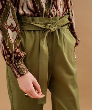 Pantalon mom à taille paper bag élastiquée femme vue2 - GEMO(FEMME PAP) - GEMO