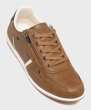 Baskets basses à lacets et zip homme - Urban Steps vue6 - URBAN STEPS - GEMO