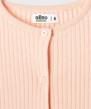 Gilet en maille côtelée coupe ajustée fille vue2 - GEMO 4G FILLE - GEMO