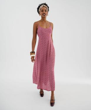 Robe longue fluide et fleurie à fines bretelles femme vue1 - GEMO(FEMME PAP) - GEMO