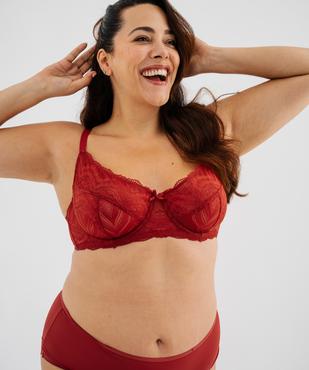 Soutien-gorge emboitant en dentelle bonnets souples grande taille vue1 - GEMO(HOMWR FEM) - GEMO