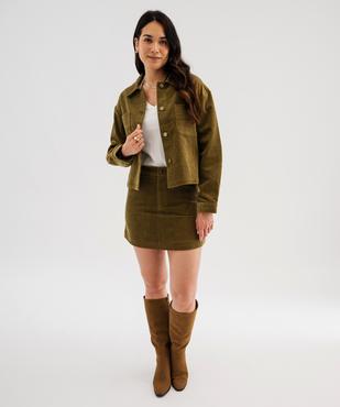 Veste courte en velours femme vue1 - GEMO(FEMME PAP) - GEMO