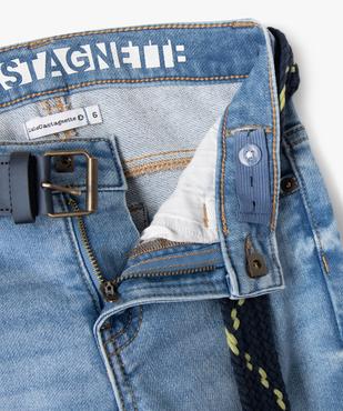 Jean slim stretch à taille ajustable avec ceinture tressée garçon - LuluCastagnette vue3 - LULUCASTAGNETTE - GEMO