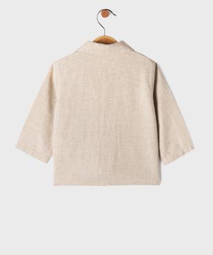 Chemise chic en coton et lin bébé garçon vue3 - GEMO(BEBE DEBT) - GEMO