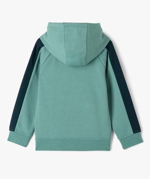 Sweat à capuche bicolore avec poche zippée garçon vue3 - GEMO (ENFANT) - GEMO