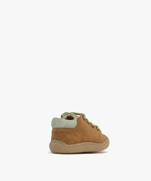 Chaussures premiers pas en cuir à lacets et zip bébé garçon - NA! vue4 - NA! GEMO FOR GOOD - GEMO