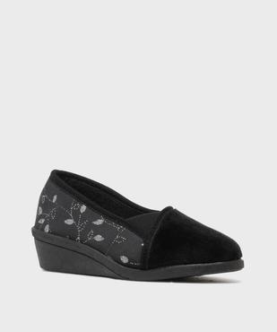 Chaussons en velours à talon compensé femme vue2 - G'FLEX - GEMO