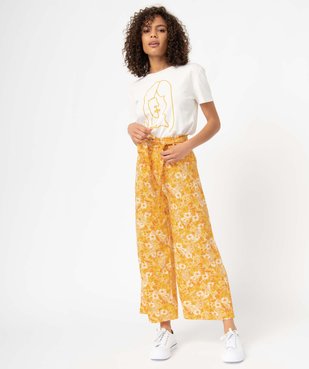 Pantacourt femme ample à motifs fleuris vue5 - GEMO(FEMME PAP) - GEMO