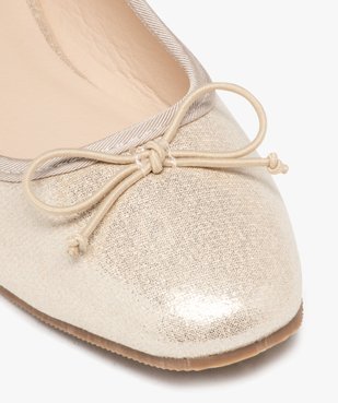 Ballerines fille unies dorées à bout carré avec noeud élastique fantaisie vue6 - GEMO (ENFANT) - GEMO