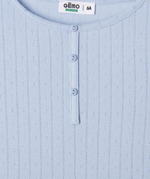 Tee-shirt manches longues finitions froncées fille vue3 - GEMO 4G FILLE - GEMO