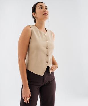 Gilet de costume sans manches en maille milano femme vue2 - GEMO(FEMME PAP) - GEMO