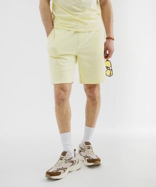 Bermuda en maille French Terry avec taille ajustable homme vue1 - GEMO 4G HOMME - GEMO