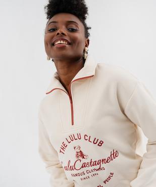 Sweat col montant zippé femme - LuluCastagnette vue4 - LULU CASTAGNETTE G4G D - GEMO