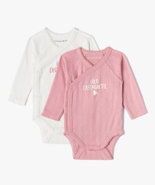 Body bébé en maille ajourée à ouverture croisée - LuluCastagnette (lot de 2) vue1 - LULUCASTAGNETTE - GEMO
