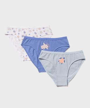 Culottes en coton stretch motifs marins fille (lot de 3) vue1 - GEMO 4G FILLE - GEMO
