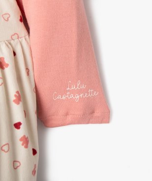 Ensemble 2 pièces salopette et body bébé fille - LuluCastagnette vue3 - LULUCASTAGNETTE - GEMO