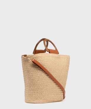 Sac en paille bicolore porté main femme vue3 - GEMO (ACCESS) - GEMO