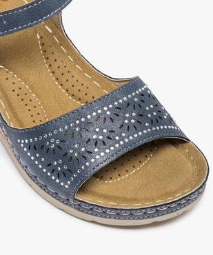 Sandales femme confort à talon dessus ajouré et strass vue6 - GEMO (CONFORT) - GEMO