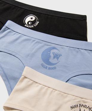Shorties en coton stretch motifs fille (lot de 3) vue2 - GEMO 4G FILLE - GEMO
