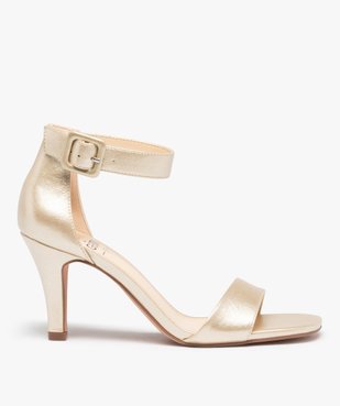 Sandales femme à talon fermé et brides métallisées vue1 - GEMO(URBAIN) - GEMO