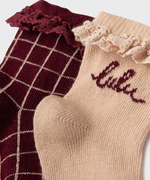Chaussettes avec dentelle sur la tige bébé fille (lot de 2) - LuluCastagnette vue2 - LULUCASTAGNETTE - GEMO