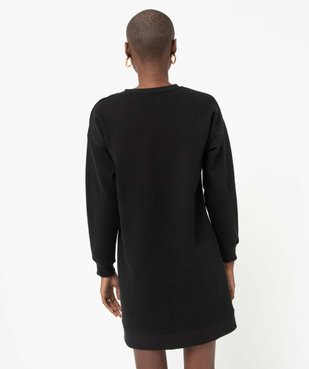 Robe sweat femme avec boutons sur l’épaule vue3 - GEMO(FEMME PAP) - GEMO