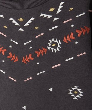 Sweat fille à motifs géométriques brodés vue2 - GEMO (ENFANT) - GEMO