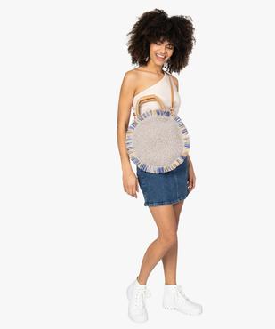 Sac femme rond en paille de papier vue5 - GEMO (ACCESS) - GEMO