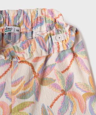 Short en maille texturée imprimée à volants fille vue2 - GEMO 4G FILLE - GEMO