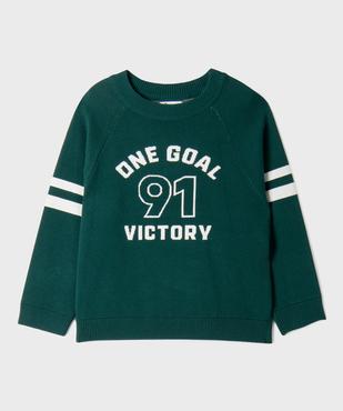 Pull look sport en viscose à motif et emmanchures raglan garçon vue1 - GEMO (ENFANT) - GEMO