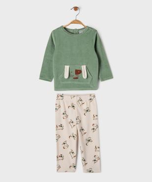 Pyjama en velours 2 pièces imprimées bébé vue1 - GEMO 4G BEBE - GEMO
