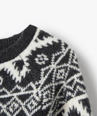 Robe pull fille en maille jacquard à paillettes vue2 - GEMO (ENFANT) - GEMO