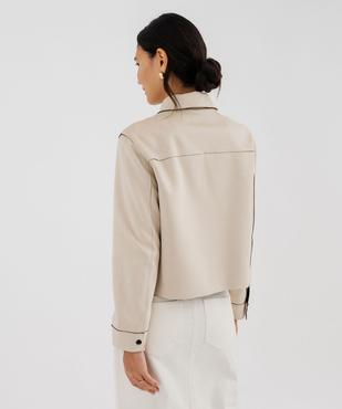 Veste courte en suédine avec poches à rabat femme vue3 - GEMO 4G FEMME - GEMO