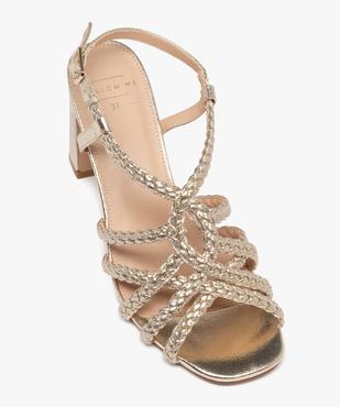 Sandales à talon avec brides tressées femme vue5 - FOLLOW ME - GEMO