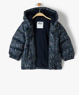 Blouson bébé fille matelassé à motifs fleuris avec doublure chaude vue2 - GEMO 4G BEBE - GEMO