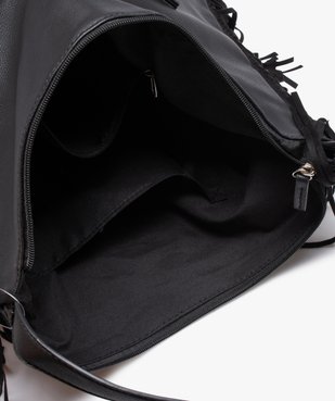 Sac femme forme cabas avec franges sur les côtés vue3 - GEMO (ACCESS) - GEMO