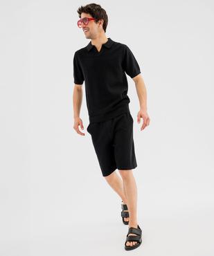 Polo à manches courtes en maille fantaisie homme vue4 - GEMO 4G HOMME - GEMO