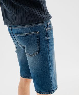 Bermuda en jean extensible et délavé coupe droite homme vue2 - GEMO 4G HOMME - GEMO