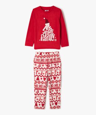 Pyjama de Noël en polaire imprimée à pompons enfant vue1 - GEMO (ENFANT) - GEMO