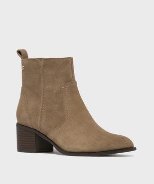 Boots à talon dessus cuir femme - LuluCastagnette vue2 - LULUCASTAGNETTE - GEMO