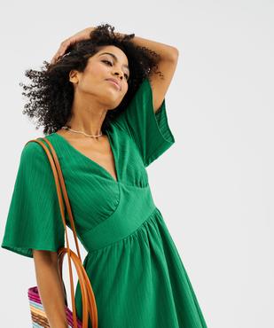 Robe longue col V à dos fantaisie femme vue2 - GEMO(FEMME PAP) - GEMO