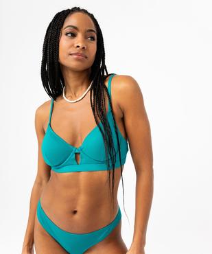 Haut de maillot de bain corbeille en maille gaufrée femme vue1 - GEMO 4G FEMME - GEMO