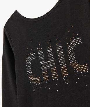 Tee-shirt à manches longues avec dos fantaisie et strass fille vue2 - GEMO 4G FILLE - GEMO