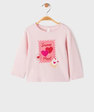 Tee-shirt manches longues avec motif fun bébé fille vue1 - GEMO 4G BEBE - GEMO