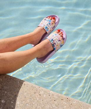 Mules de piscine à large bride imprimée femme - FILA vue1 - FILA - GEMO