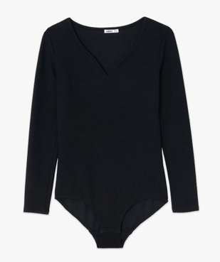 Tee-shirt femme forme body en maille côtelée vue4 - GEMO(FEMME PAP) - GEMO