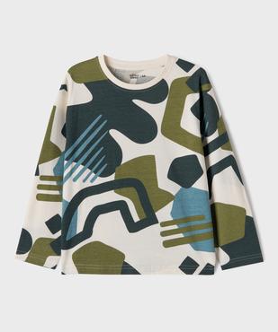 Tee-shirt manches longues en coton imprimé all over garçon vue1 - GEMO 4G GARCON - GEMO