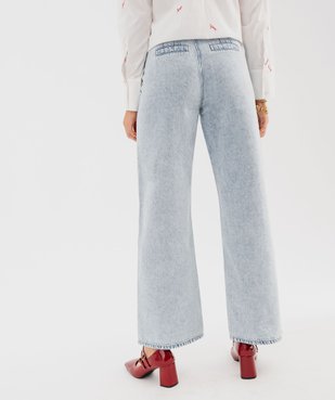 Jean wide leg en coton à poches plaquées femme vue3 - GEMO 4G FEMME - GEMO