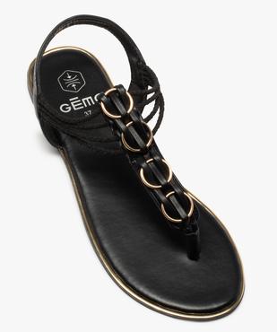 Sandales femme à talon plat et entre-doigts détails métal vue5 - GEMO (CASUAL) - GEMO
